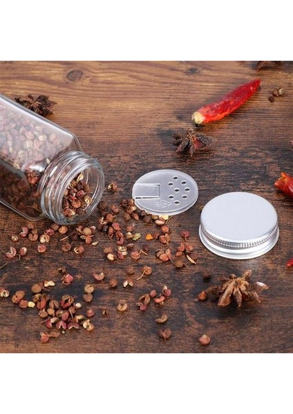 12PCS Kare Baharat Şişeleri Kurşun Cam Baharat Kavanozları Tuz Çalkalayıcı Gıda Kapları Mutfak Çeşni Kap Kapaklı Çeşni Konteyner | Tuz Domuzları, Mahzenler ve Sunucular (Yurt Dışından) fırsatları