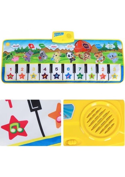 98X36CM Çocuklar Play Play Play Play Paspor Paspas Müzik Halı Oyun Mat Çocuk Çocuk Piyano Müzikal Halı Eğitimi Öğrenme Oyuncakları | (Yurt Dışından)