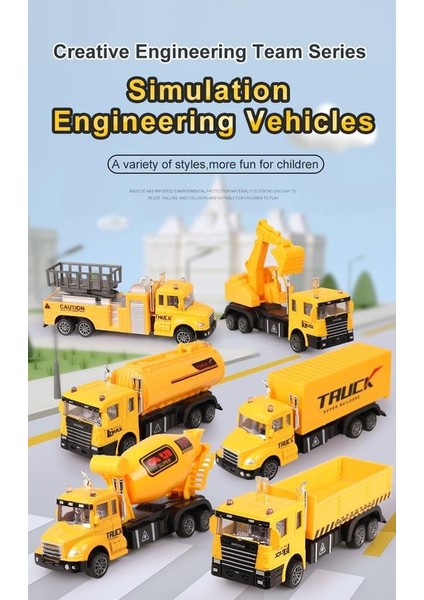 Atalet Kamyon Mühendislik Araç Modeli Diecast Araç Oyuncak Kartı ve Oyuncak Araçları (Yurt Dışından)