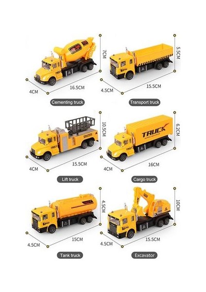 Atalet Kamyon Mühendislik Araç Modeli Diecast Araç Oyuncak Kartı ve Oyuncak Araçları (Yurt Dışından)