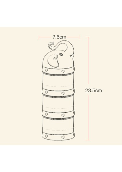 Süt Tozu Kutusu Gıda Depolama Atıştırmalık Kutusu 3 Katmanlar Taşınabilir Süt Tozu Konteyner | Maması Depolama (Yurt Dışından)