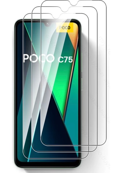 Xiaomi Poco C75 Temperli Cam Ekran Koruyucu 9h Ultra Koruma (3 Adet)