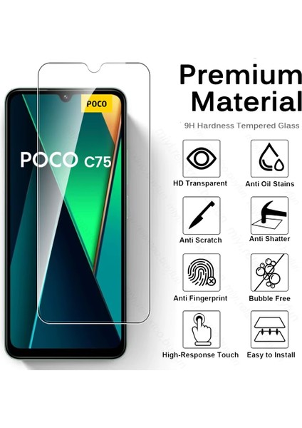 Xiaomi Poco C75 Temperli Cam Ekran Koruyucu 9h Ultra Koruma (3 Adet) fiyatları