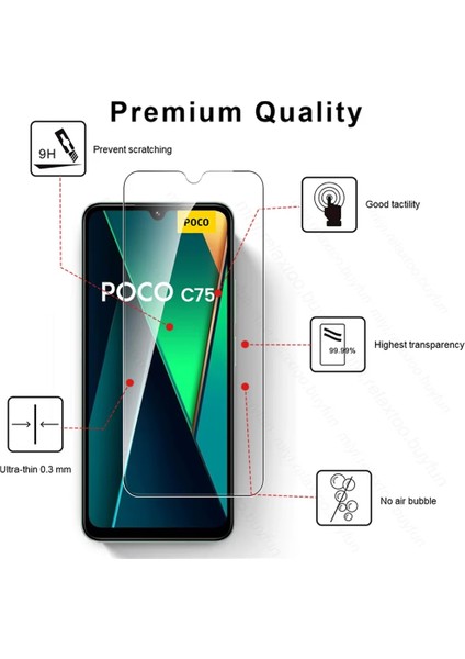 Xiaomi Poco C75 Temperli Cam Ekran Koruyucu 9h Ultra Koruma (3 Adet) fırsatları