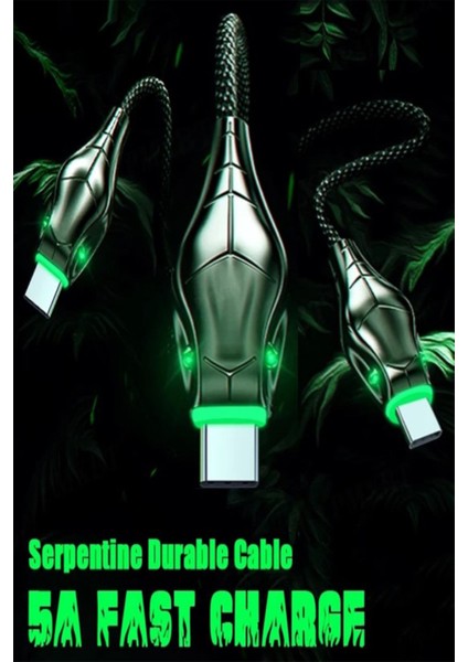 J17 Cobra Style Type-C 5A/100W Şarj ve Data Kablosu -2mt