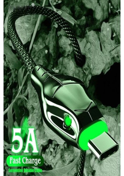 J17 Cobra Style Type-C 5A/100W Şarj ve Data Kablosu -2mt