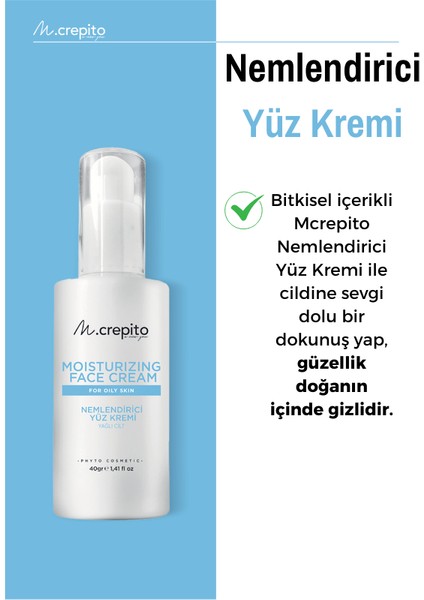 Prebiyotikli Bitkisel Nemlendirici Yüz Kremi Yağlı Cilt 40 gr