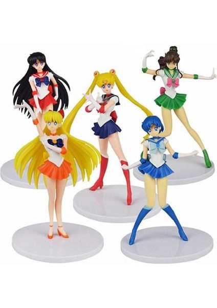 5pcsset Sailor Moon Dekorasyon Aksiyon Figürleri Model Oyuncak Japon Anime Masaüstü Dekor Koleksiyonu Pvc Hediye Oyuncakları Çocuklar Için | (Yurt Dışından)