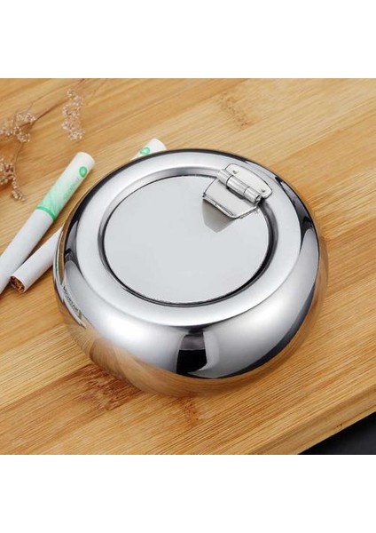 Paslanmaz Çelik Küllük Kül Saklama Kutusu Hediyeler Kapaklı Rüzgar Geçirmez Küllük Yuvarlak Puro Aksesuar Gümüş | Küllükler (Yurt Dışından) fiyatları