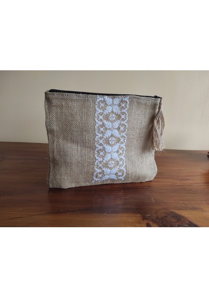 8 Mart Kadınlar Günü Keten Hasır Jüt Kendir Bezinin Üzerine Kanaviçe Işlenmiş Clutch El Çantası fiyatları