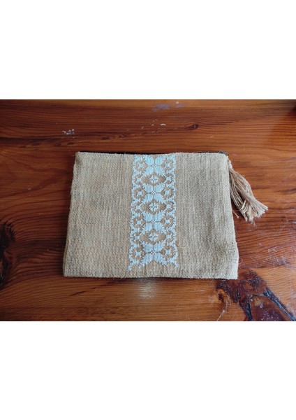 8 Mart Kadınlar Günü Keten Hasır Jüt Kendir Bezinin Üzerine Kanaviçe Işlenmiş Clutch El Çantası modelleri