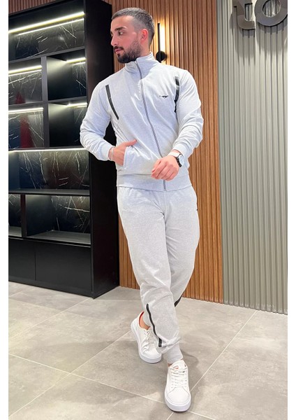 Bel ve Paça Ribanalı Fermuarlı Erkek Eşofman Takımı fiyatları