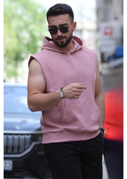 Kapüşonlu Kanguru Cep Erkek Kolsuz Tişört fiyatları