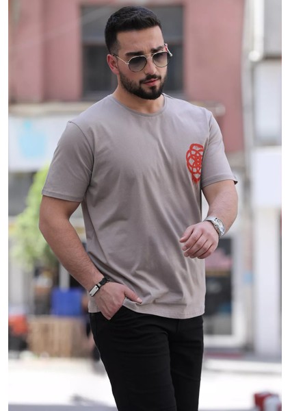 Bisiklet Yaka Baskılı Erkek Tişört fiyatları