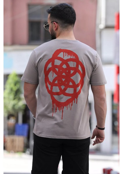 Bisiklet Yaka Baskılı Erkek Tişört fırsatları