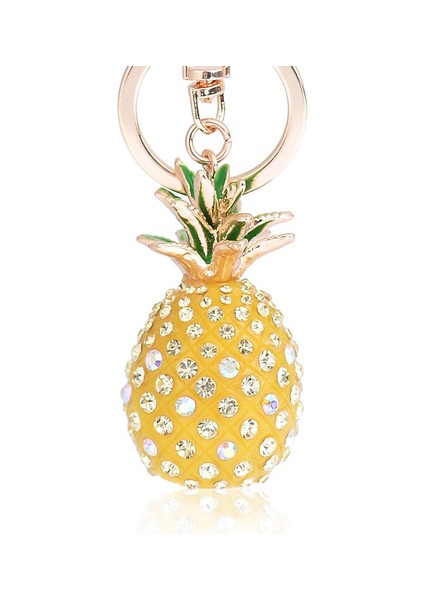 Yeşil Stil 3 Renkli Ananas Akrilik Anahtarlıklar Çinko Alaşım Taşlı Anahtarlık Kızlar Çanta Süsü Aksesuarları (Yurt Dışından) modelleri