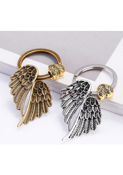 Pirinç Tarzı Kişiselleştirilmiş Melek Kanatları Anahtarlık El Yapımı Dıy Kanat Kolye Anahtarlık Takı 2 Renk: Pirinç,Gümüş (Yurt Dışından) fiyatları