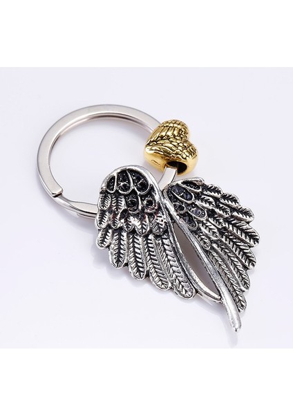 Pirinç Tarzı Kişiselleştirilmiş Melek Kanatları Anahtarlık El Yapımı Dıy Kanat Kolye Anahtarlık Takı 2 Renk: Pirinç,Gümüş (Yurt Dışından) fırsatları