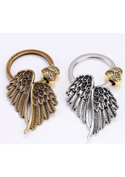 Pirinç Tarzı Kişiselleştirilmiş Melek Kanatları Anahtarlık El Yapımı Dıy Kanat Kolye Anahtarlık Takı 2 Renk: Pirinç,Gümüş (Yurt Dışından) indirimleri