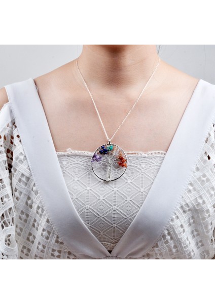 Kolye Anahtarlık Kadınları Şifa Eden Kristal Kuvars Hayat Ağacı Kolye Anahtarlık - 7 Çakra Taşları, Anneler Günü Hediyeleri [<wish-Doğaltaşmücevher>] (Yurt Dışından) modelleri