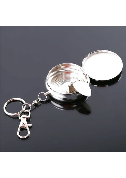 Gümüş Tarzı 1 Adet Yuvarlak Sigara Anahtarlık Taşınabilir Kül Tabakası Paslanmaz Çelik Cep Kül Tablası (Yurt Dışından) fırsatları