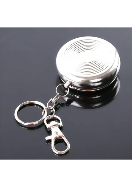 Gümüş Tarzı 1 Adet Yuvarlak Sigara Anahtarlık Taşınabilir Kül Tabakası Paslanmaz Çelik Cep Kül Tablası (Yurt Dışından) indirimleri