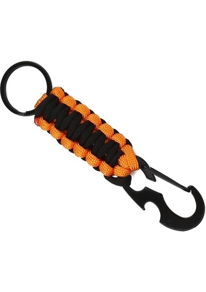 Turuncu Tarzı Açık Hava Şemsiye Halat Kıvrık Anahtarlık Tırmanma Anahtarı Taktik Hayatta Kalma Aracı Karabina Kanca Kordon Sırt Çantası Tokası (Yurt Dışından)