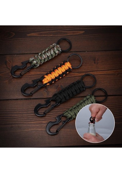 Turuncu Tarzı Açık Hava Şemsiye Halat Kıvrık Anahtarlık Tırmanma Anahtarı Taktik Hayatta Kalma Aracı Karabina Kanca Kordon Sırt Çantası Tokası (Yurt Dışından) modelleri
