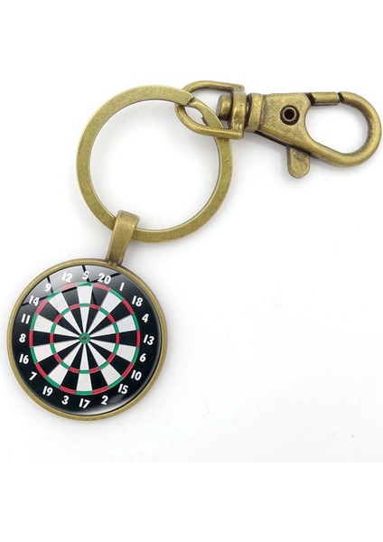 Pirinç Tarzı Dart Hedefli Kolye Anahtarlık Vintage Zaman Taşı Anahtarlık (Yurt Dışından)