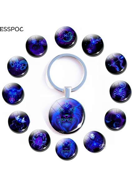 Gümüş Tarzı Akrep 12 Burç Anahtarlık Çift Taraflı Anahtar Halkaları Zodyak Işaretleri Doğum Günü Takı Moda Aksesuarları (Yurt Dışından) fiyatları