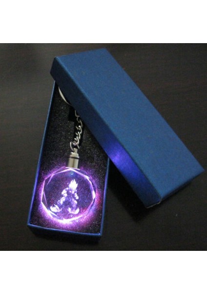 Mor Tarzı Yeni Dragon Ball Z Dragonball Süper Saiyajin Son Goku Vegeta Trunks Buu Kame-Sen'Nin Kristal Anahtarlık Led Kolye Porte Clef (Yurt Dışından)