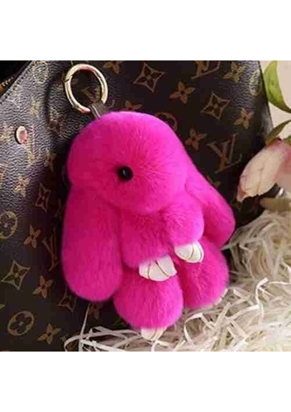 Pembe Tarzı Tüylü Rex Tavşan Anahtarlık Tavşan Kürkü Püskül Anahtarlık Kadın Aksesuarı Tavşan Araba Anahtarlık Tutucu (Yurt Dışından) fırsatları