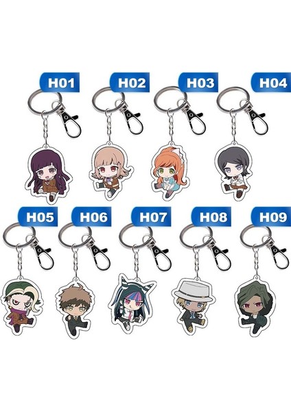 No.10 Boyutu Anime Danganronpa Akrilik Anahtarlık Kolye Dangan Ronpa Komaeda Nagito (Yurt Dışından) modelleri