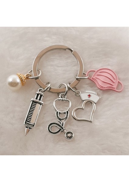 No.3 Boyutu Hemşire Tıbbi Kutu Tıbbi Anahtarlık Iğne Şırınga Steteskop Sevimli Anahtarlık Takı (Yurt Dışından)