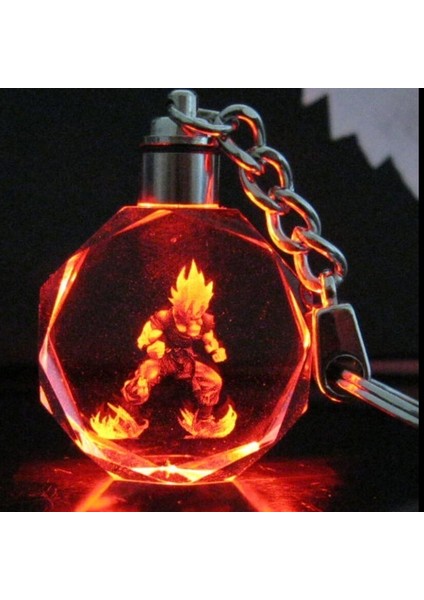 Moda Dragon Ball Dragonball Z Oğlu Saiyajin Goku Kristal Anahtarlık Led Işık (Yurt Dışından)