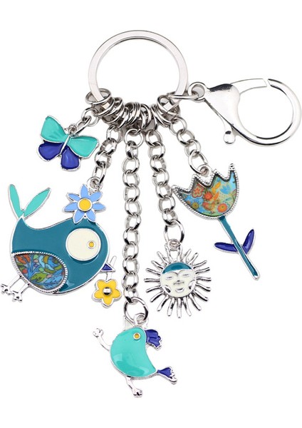 Yeşil Stil Kadınlar Ve Kızlar Için Porselen Alaşım Kuş Güneş Çiçek Kelebek Anahtarlık Bitki Anahtarlık Hayvan Takıları - Aksesuarı (Yurt Dışından) fiyatları
