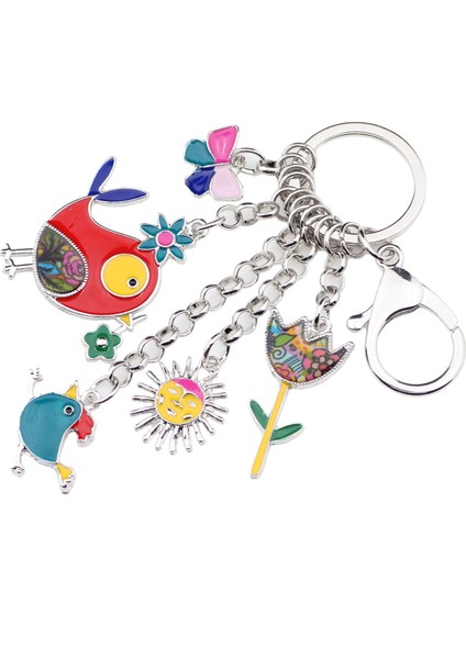 Yeşil Stil Kadınlar Ve Kızlar Için Porselen Alaşım Kuş Güneş Çiçek Kelebek Anahtarlık Bitki Anahtarlık Hayvan Takıları - Aksesuarı (Yurt Dışından) modelleri