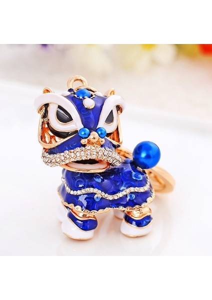 Turuncu Tarzı Çin Tarzı Aslan Dansı Anahtarlık Antik Maskot Anahtarlıklar Moda Kristal Hayvan Anahtarlık Mine Anahtarlık Tutucu Maskot (Yurt Dışından)