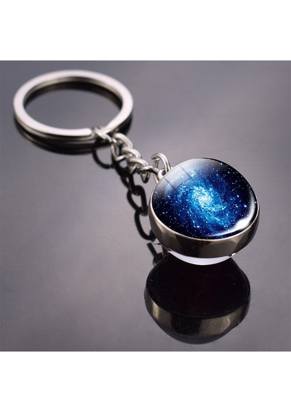 Gümüş Tarzı No.4 Boyutu Moda Cam Topuzu Uzay Nebula Galaksi Sanat Resim Çift Taraflı Cam Kolye Anahtarlık Güneş Sistemi Gezegen Uzay Anahtarlık Takı Noel leri (Yurt Dışından)