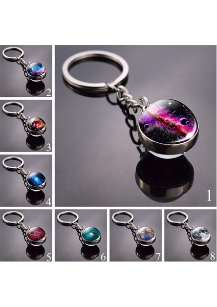 Gümüş Tarzı No.4 Boyutu Moda Cam Topuzu Uzay Nebula Galaksi Sanat Resim Çift Taraflı Cam Kolye Anahtarlık Güneş Sistemi Gezegen Uzay Anahtarlık Takı Noel leri (Yurt Dışından) fiyatları