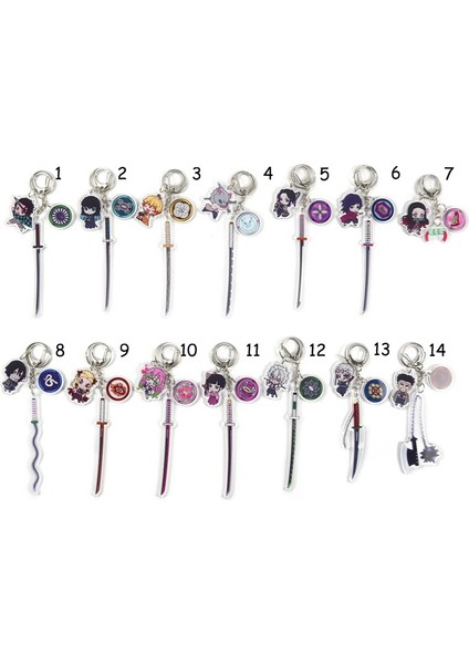 H13. Anime Demon Slayer: Kimetsu No Yaiba Sevimli Aksesuarlar Akrilik Anahtarlık Anahtarlık Kostüm Anime leri (Yurt Dışından) modelleri