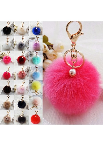 Kırmızı Stil Son Moda Pelüş Anahtarlık Süsü Chaveiro Kürk Anahtarlık Taklit Tavşan Tüyü Top Çanta Araç Aksesuarları Pandant Anahtarlık Halkası (Yurt Dışından) fiyatları