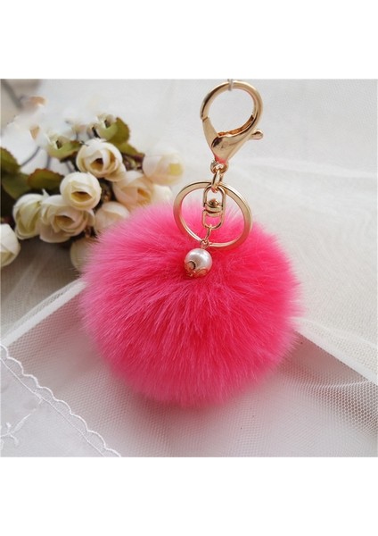 Kırmızı Stil Son Moda Pelüş Anahtarlık Süsü Chaveiro Kürk Anahtarlık Taklit Tavşan Tüyü Top Çanta Araç Aksesuarları Pandant Anahtarlık Halkası (Yurt Dışından) indirimleri