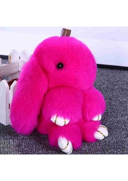 Mor Tarzı Tüylü Rex Tavşan Anahtarlık Tavşan Kürkü Püskül Anahtarlık Kadın Aksesuarı Tavşan Araba Anahtarlık Tutucu (Yurt Dışından) indirimleri