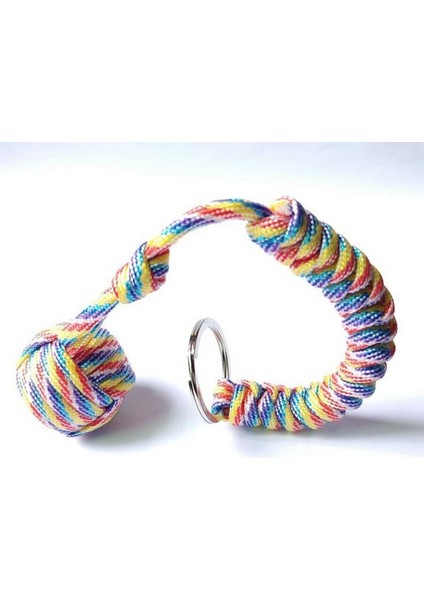 Çok Renkli Maymun Yumruğu Survival Paraşüt Anahtarlık Açık Güvenlik Koruma Aracı Çelik Bilyeli Kendini Savunma Boyun Askısı Açık Hava Sporları Araçları (Yurt Dışından)