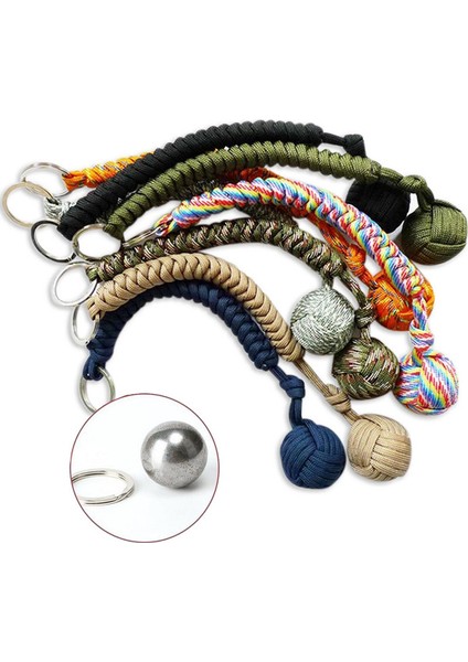 Çok Renkli Maymun Yumruğu Survival Paraşüt Anahtarlık Açık Güvenlik Koruma Aracı Çelik Bilyeli Kendini Savunma Boyun Askısı Açık Hava Sporları Araçları (Yurt Dışından) modelleri
