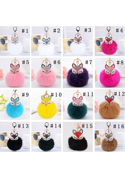 Pembe Ve Yeşil Tarzı No.11 Boyutu Kadın Moda Tilki Kürkü Püskül Anahtarlık Peluş Kürk Topu Anahtarlık Çanta Süsü Anahtarlık Araba Süsü Çanta Süsü (Yurt Dışından)