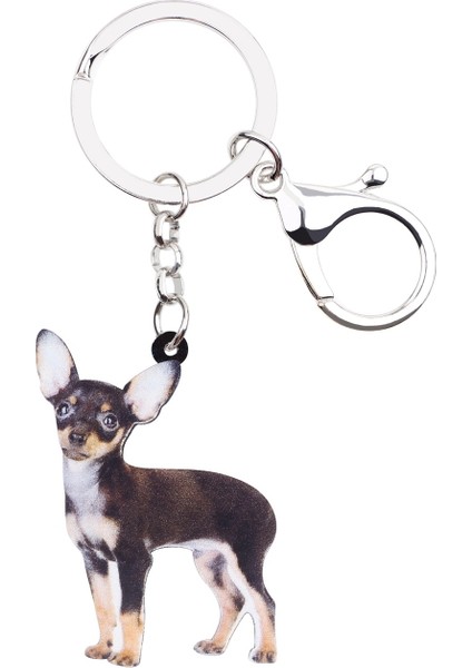 Kadın Kızlar Çanta Araba Anahtar Cıvata Anahtarlık Hayvan Takılar Akrilik Sevimli Chihuahua Köpek Anahtarlık Yüzük Anahtarlıklar Pet leri (Yurt Dışından)