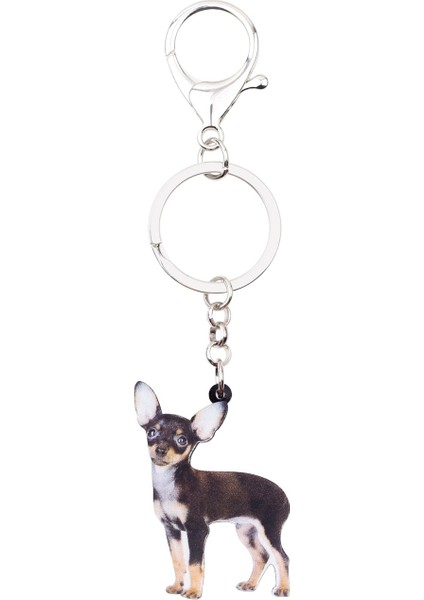 Kadın Kızlar Çanta Araba Anahtar Cıvata Anahtarlık Hayvan Takılar Akrilik Sevimli Chihuahua Köpek Anahtarlık Yüzük Anahtarlıklar Pet leri (Yurt Dışından) modelleri