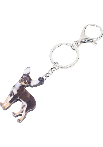 Kadın Kızlar Çanta Araba Anahtar Cıvata Anahtarlık Hayvan Takılar Akrilik Sevimli Chihuahua Köpek Anahtarlık Yüzük Anahtarlıklar Pet leri (Yurt Dışından) indirimleri